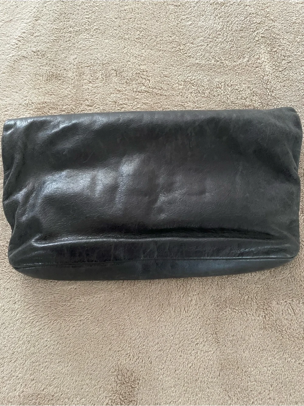 Marc by Marc Jacobs Black Leather Workwear Fold Over Clutch
